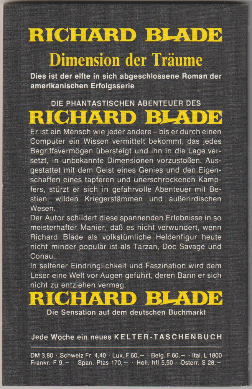 Richard Blade - Dimension der Träume, Kelter Verlag 1978 | ROMANHEFT | GUT