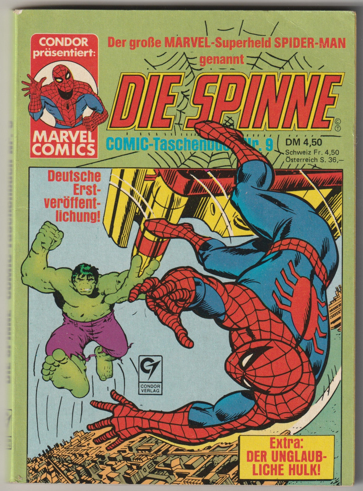 ✪ DIE SPINNE COMIC-TASCHENBUCH #9, Condor/Marvel 1981 COMIC-TASCHENBUCH TOP Z1