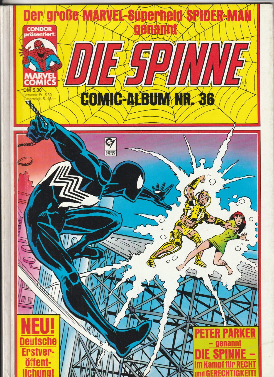 ✪ DIE SPINNE COMIC-ALBUM #36, Condor/Marvel Comics 1988 COMICALBUM Z1-