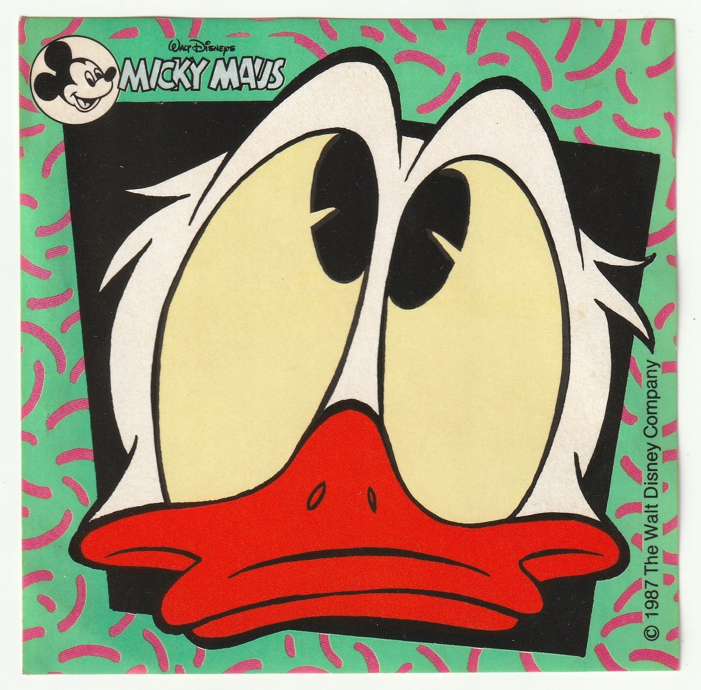 ✪ MICKY MAUS BEILAGE #?/1987 Donald Duck Sticker COMIC-BEILAGE NEUW