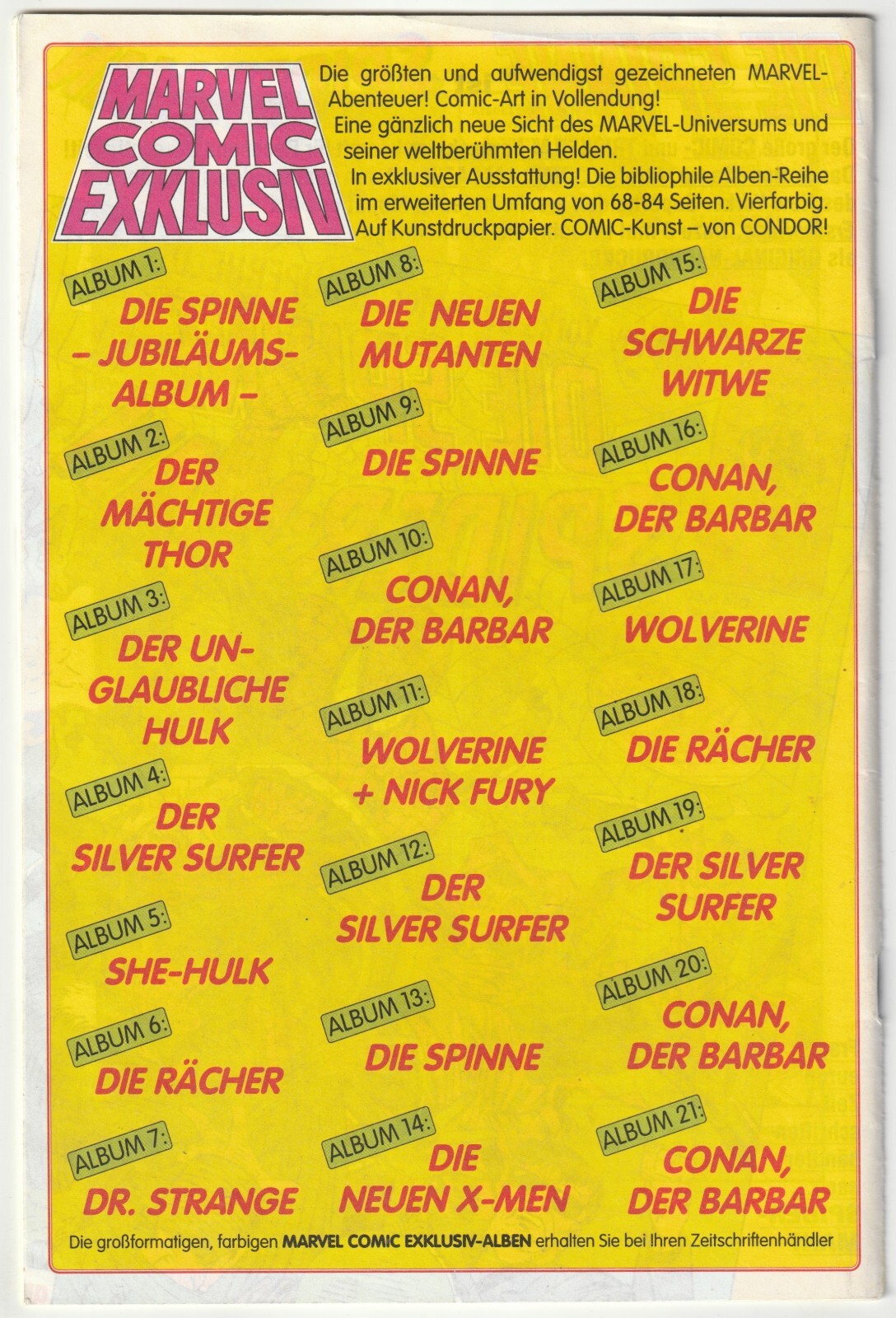 ✪ DIE SPINNE 2.Aufl. #38, Condor/Marvel Comics 1993 COMICHEFT TOP Z1
