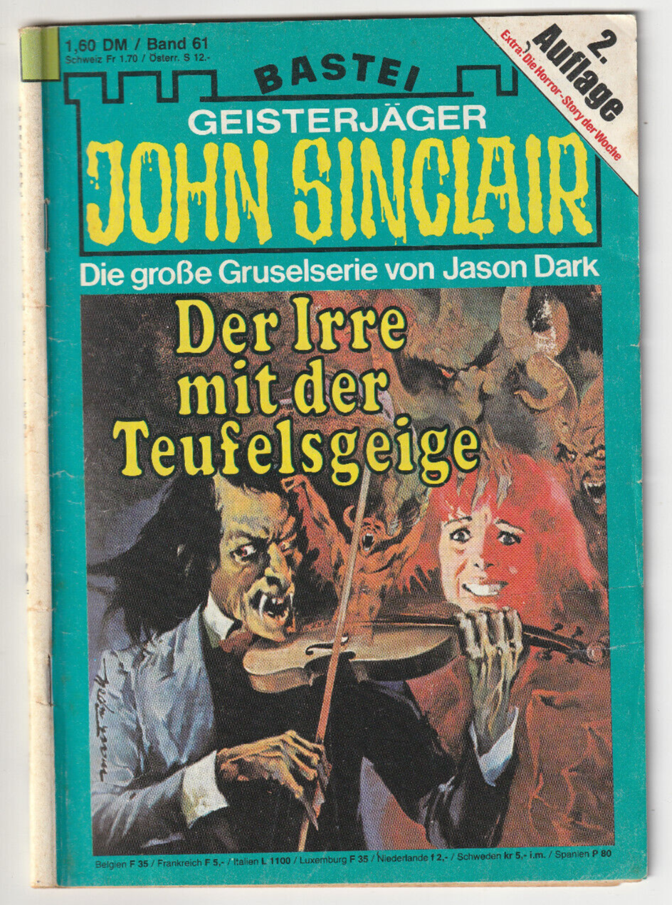 ✪ John Sinclair 2.Aufl. #61 Der Irre mit der Teufelsgeige, Bastei | ROMANHEFT