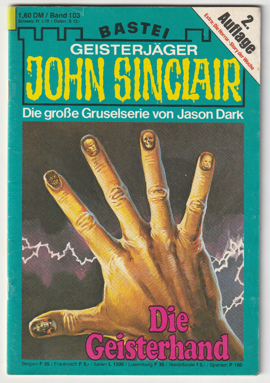 ✪ John Sinclair 2.Aufl. #103 Die Geisterhand, Bastei | ROMANHEFT