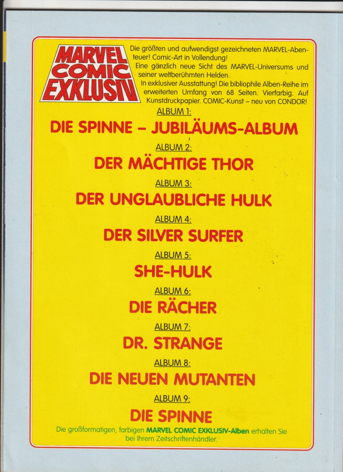 ✪ DIE SPINNE COMIC-ALBUM #42, Condor/Marvel Comics 1990 COMICALBUM Z1/1-