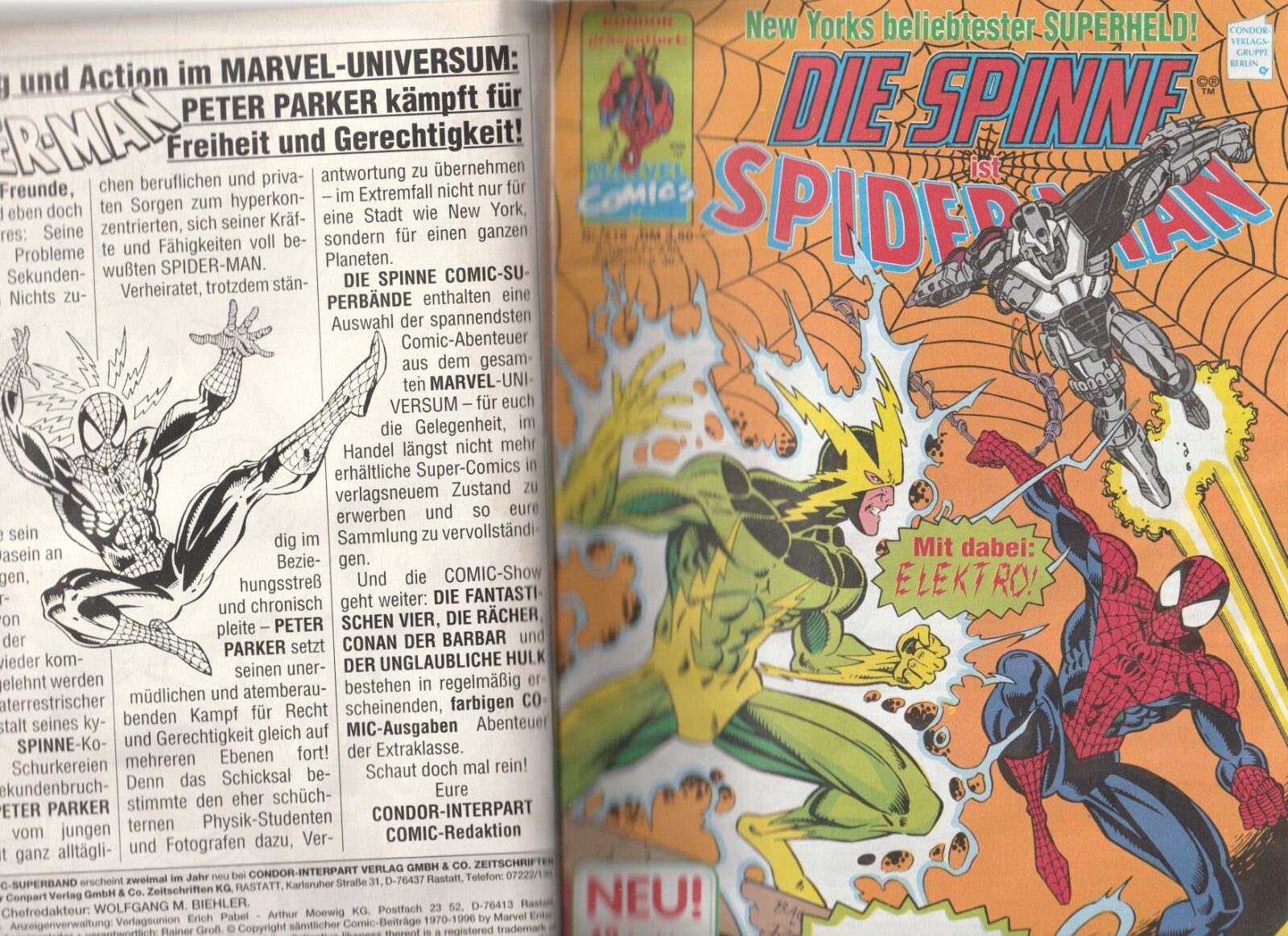 ✪ DIE SPINNE COMIC-SUPERBAND #27 (Hefte 219+222), Condor/Marvel COMICHEFT Z1-