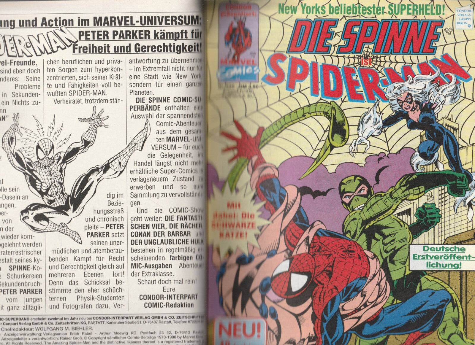 ✪ DIE SPINNE COMIC-SUPERBAND #27 (Hefte 220+224), Condor/Marvel COMICHEFT TOP Z1