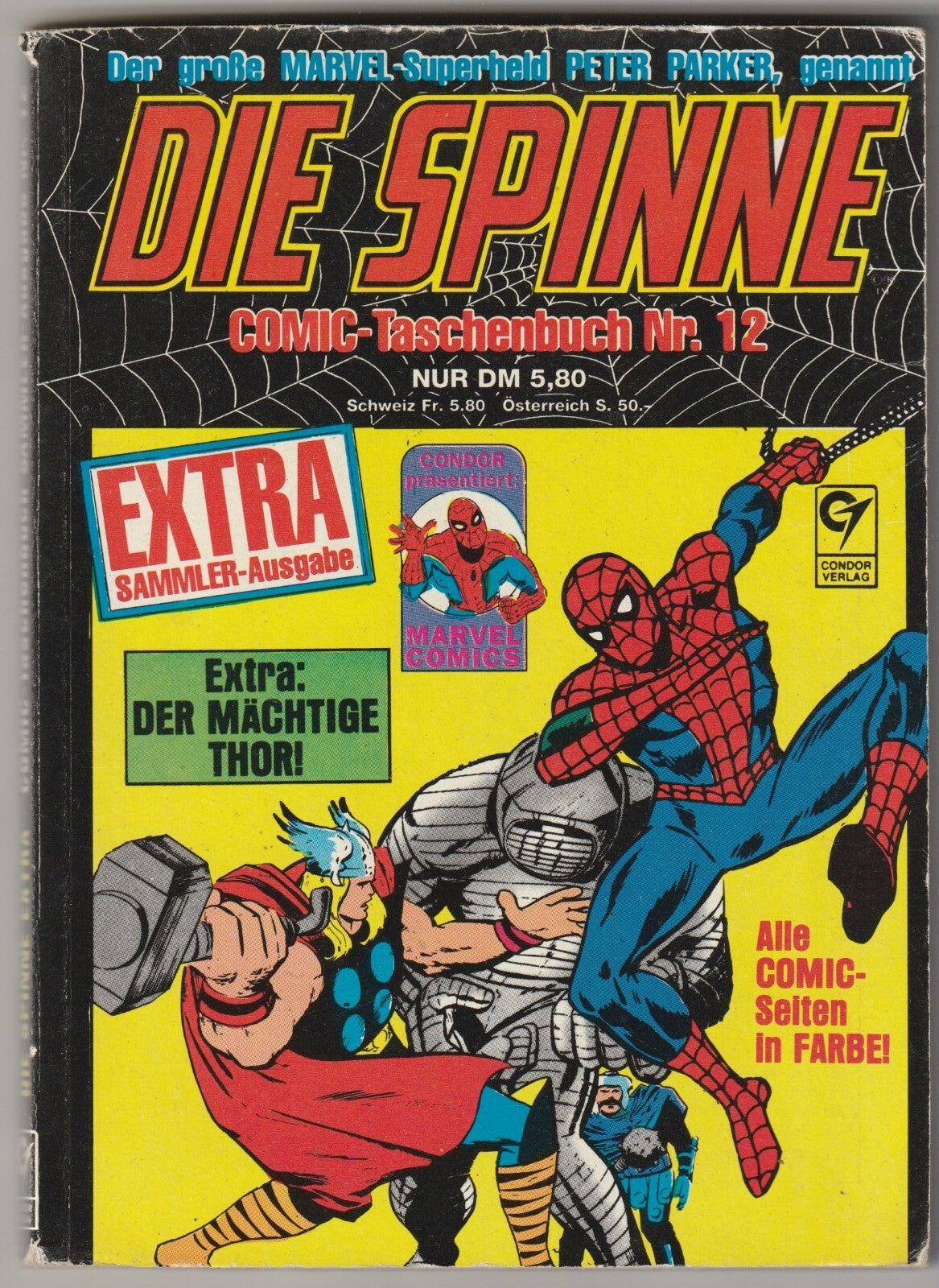 ✪ DIE SPINNE EXTRA #12, Condor/Marvel Comics 1990 COMIC-TASCHENBUCH Z1/1-