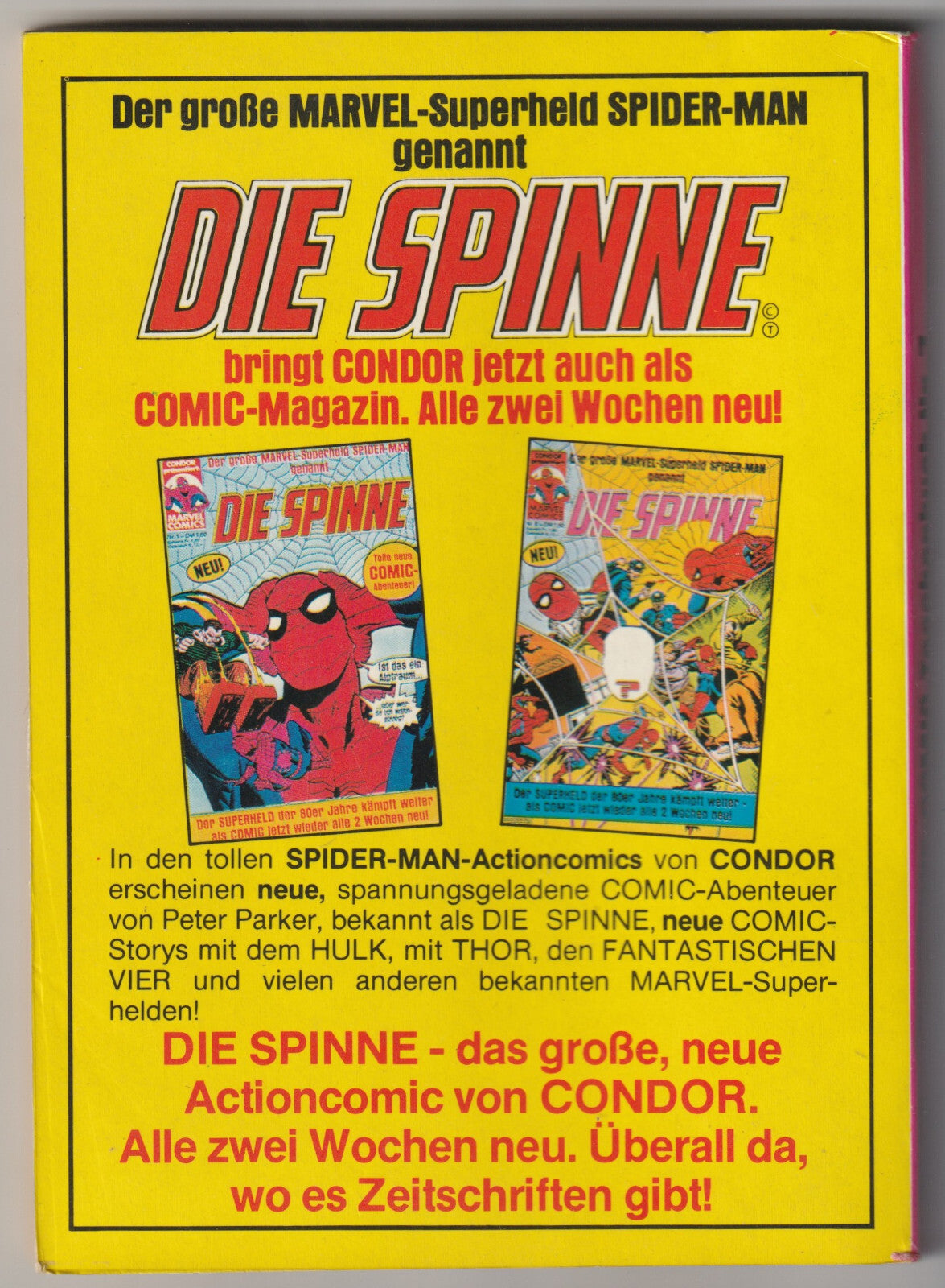 ✪ DIE SPINNE COMIC-TASCHENBUCH #7, Condor/Marvel 1976 COMIC-TASCHENBUCH TOP Z1