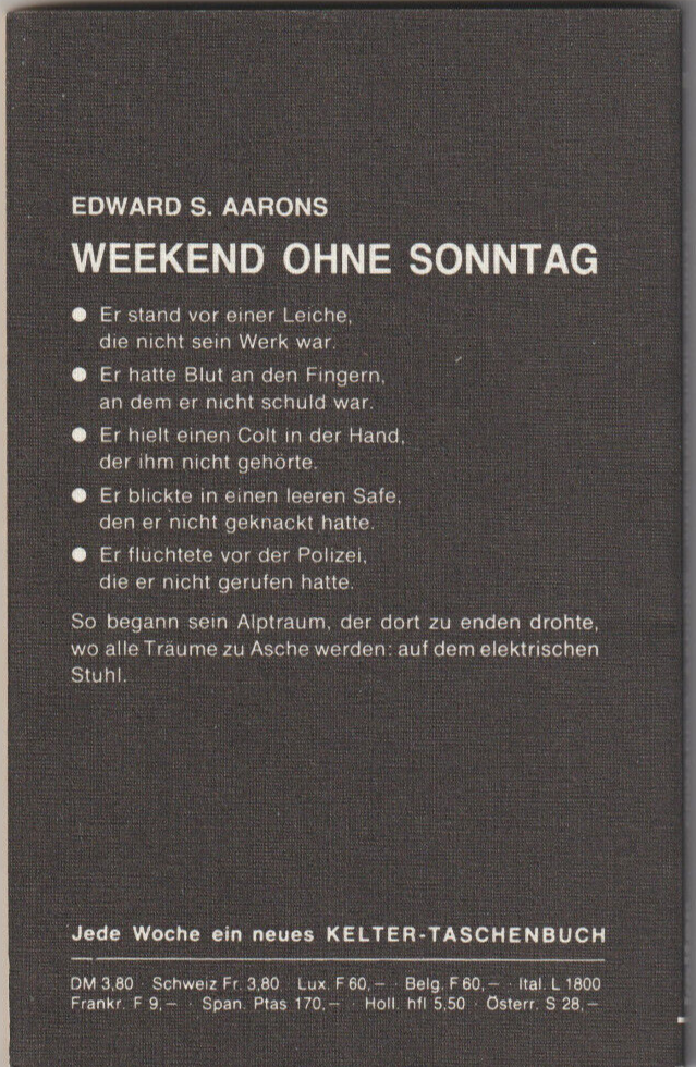 Weekend ohne Sonntag, Kelter Verlag 1980 | ROMANHEFT | SEHR GUT