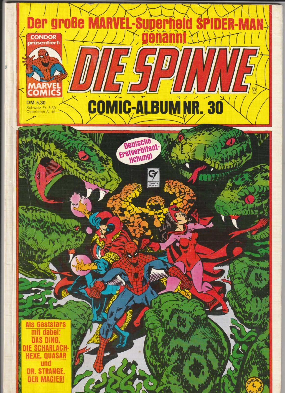 ✪ DIE SPINNE COMIC-ALBUM #30, Condor/Marvel Comics 1986 COMICALBUM Z1-
