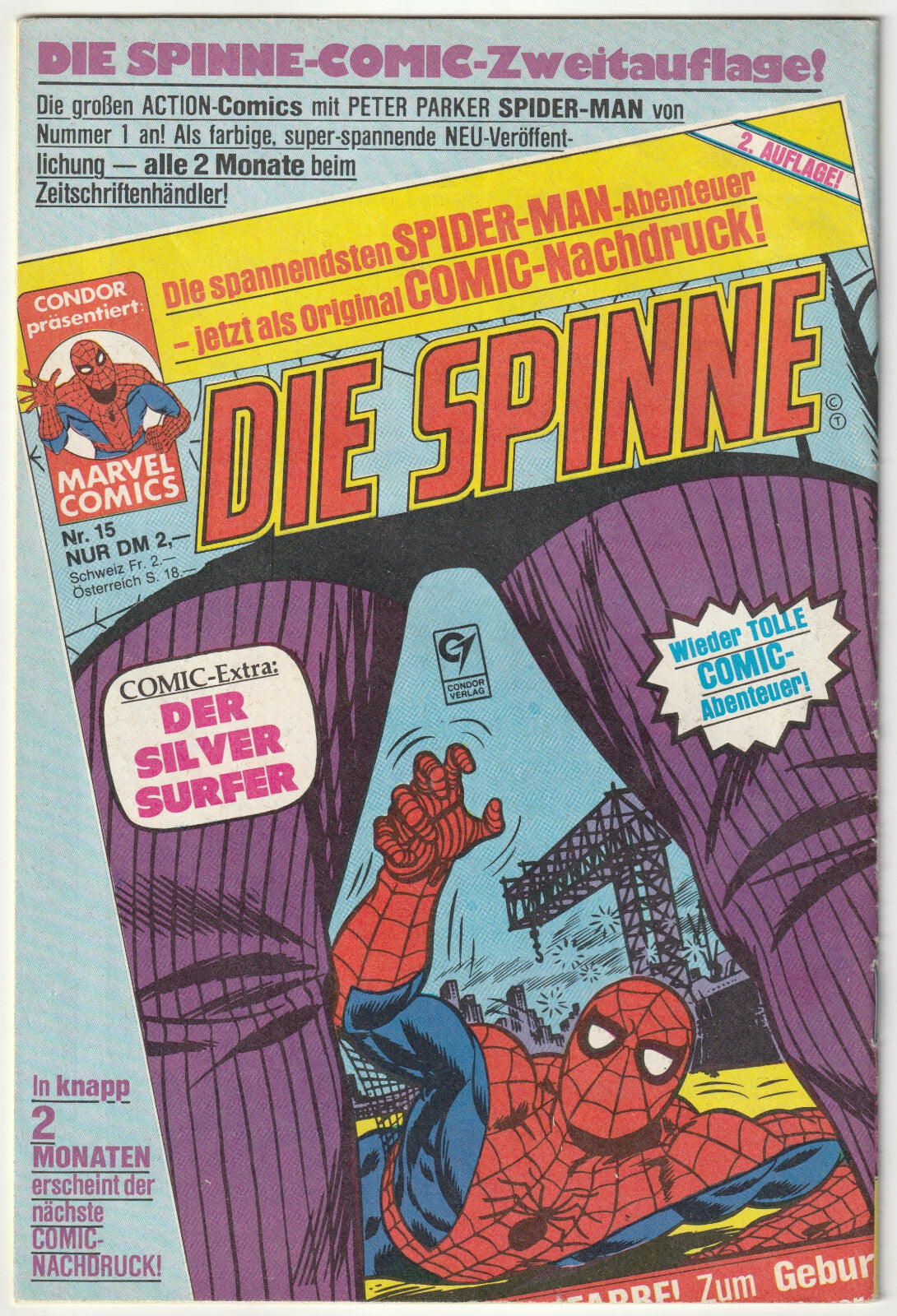 ✪ DIE SPINNE 2.Aufl. #14, Condor Verlag/Marvel Comics 1989 COMICHEFT Z1/1-